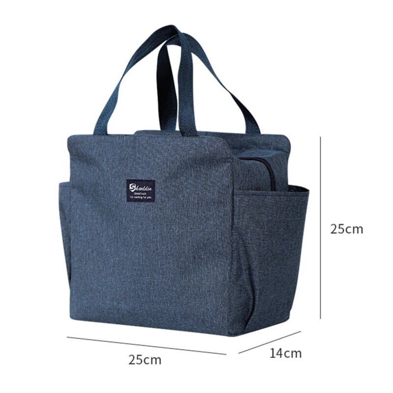 Lielas ietilpības aukstuma soma Ūdensizturīgs Oksfordas pārnēsājams rāvējslēdzēju karsto pusdienu somas vīriešiem un sievietēm pusdienu kastes piknika pārtikas somas 2023