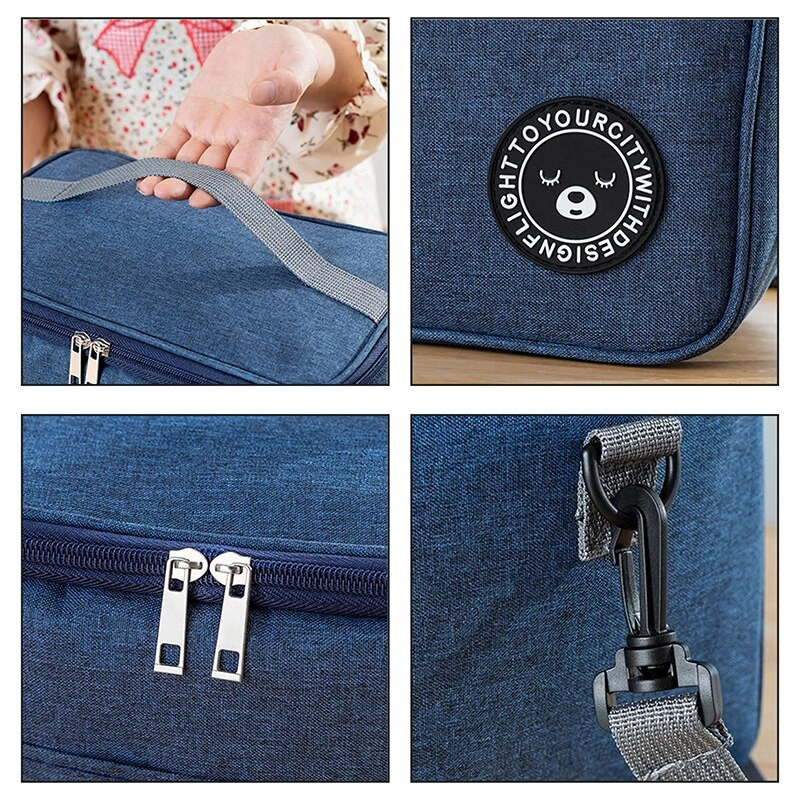 Φορητή τσάντα μεσημεριανού γεύματος θερμομονωμένο κουτί γεύματος Tote Cooler Handbag Αδιάβροχο σακίδιο πλάτης Bento Pouch Company Τσάντες αποθήκευσης τροφίμων