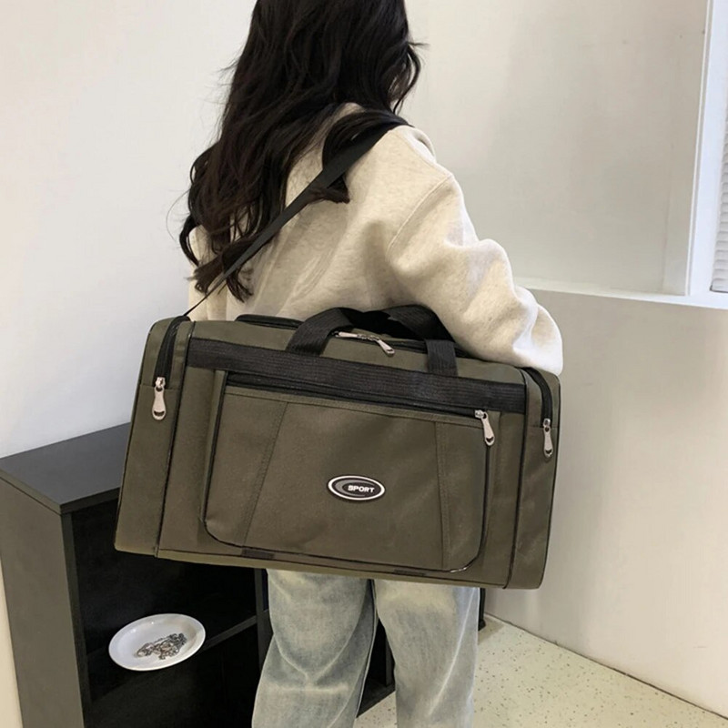 Τσάντα χειραποσκευής Oxford Μεγάλη χωρητικότητα Trip Work Storage Bag Αδιάβροχη φορητή Unisex φερμουάρ για εξωτερικούς χώρους Business Duffle Bag