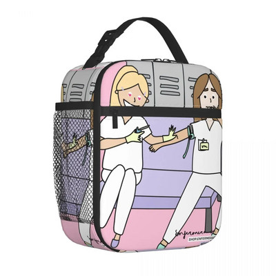 Μονωμένες τσάντες μεσημεριανού γεύματος Τσάντα ψύξης Δοχείο μεσημεριανού γεύματος Enfermera En Apuros Doctor Nurse Medical Lunch Box Tote Food Handbags Picnic