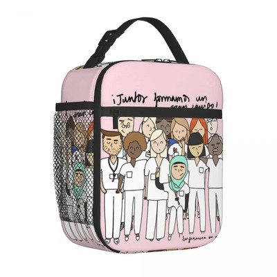 Μονωμένες τσάντες μεσημεριανού γεύματος Τσάντα ψύξης Δοχείο μεσημεριανού γεύματος Enfermera En Apuros Doctor Nurse Medical Lunch Box Tote Food Handbags Picnic