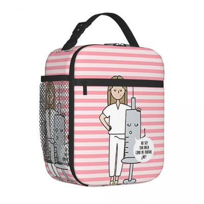Μονωμένες τσάντες μεσημεριανού γεύματος Τσάντα ψύξης Δοχείο μεσημεριανού γεύματος Enfermera En Apuros Doctor Nurse Medical Lunch Box Tote Food Handbags Picnic