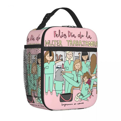 Μονωμένες τσάντες μεσημεριανού γεύματος Τσάντα ψύξης Δοχείο μεσημεριανού γεύματος Enfermera En Apuros Doctor Nurse Medical Lunch Box Tote Food Handbags Picnic