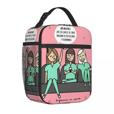Μονωμένες τσάντες μεσημεριανού γεύματος Τσάντα ψύξης Δοχείο μεσημεριανού γεύματος Enfermera En Apuros Doctor Nurse Medical Lunch Box Tote Food Handbags Picnic