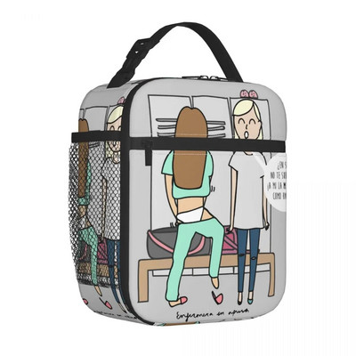 Μονωμένες τσάντες μεσημεριανού γεύματος Τσάντα ψύξης Δοχείο μεσημεριανού γεύματος Enfermera En Apuros Doctor Nurse Medical Lunch Box Tote Food Handbags Picnic