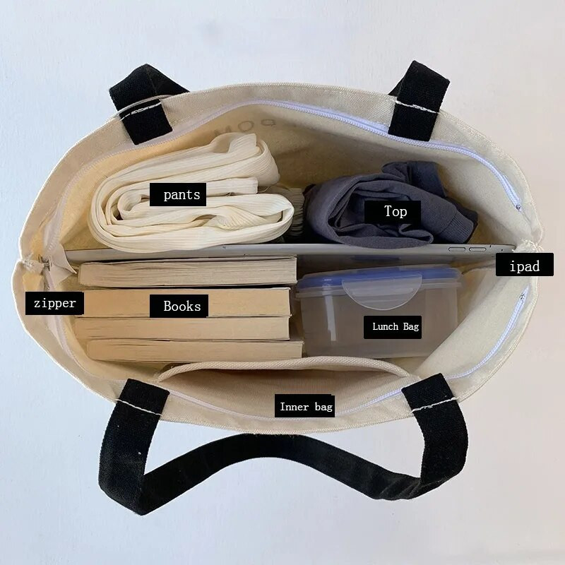 Sieviešu kanvas soma Modes korejiešu kokvilnas audums, eko daudzkārt lietojams iepirkumu somas, lielas sieviešu plecu soma, studentu rokassomas