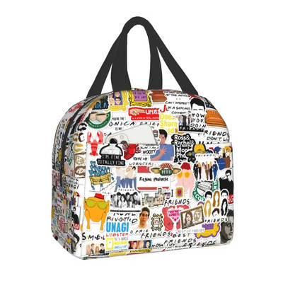 Klasisks TV šovs Central Perk Friends pusdienu soma dzesētājs, izolēta pusdienu kaste sievietēm, bērniem, skola, darbs, pikniks, pārtikas uzglabāšanas somas