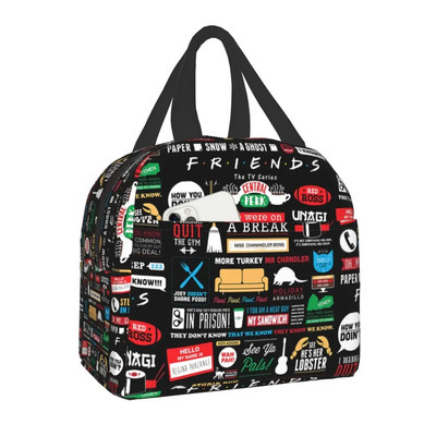 Klasisks TV šovs Central Perk Friends pusdienu soma dzesētājs, izolēta pusdienu kaste sievietēm, bērniem, skola, darbs, pikniks, pārtikas uzglabāšanas somas