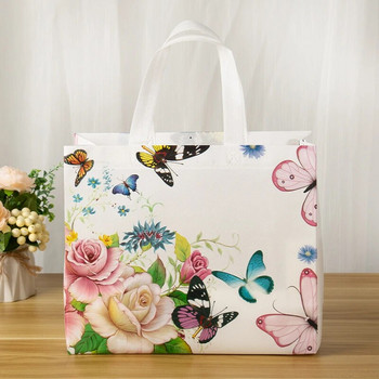 Сгъваема пазарска чанта Еко чанта Чанта за вкъщи Чанта за съхранение от нетъкан текстил Водоустойчива пазарска чанта с печат на пеперуди Чанта за хранителни стоки
