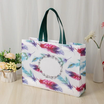 1Gb atkārtoti lietojams iepirkumu maisiņš ar tauriņu apdruku ūdensnecaurlaidīgs neaustais audums, bagāžas uzglabāšanas soma, sieviešu iepirkšanās ratiņi