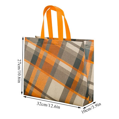 Atkārtoti lietojami dzelteni rūtaini iepirkumu maisiņi Neausta ekoloģiska rokassomiņa Sieviešu salokāma liela ietilpība ceļojumu uzglabāšanas organizatoru somas pircējiem