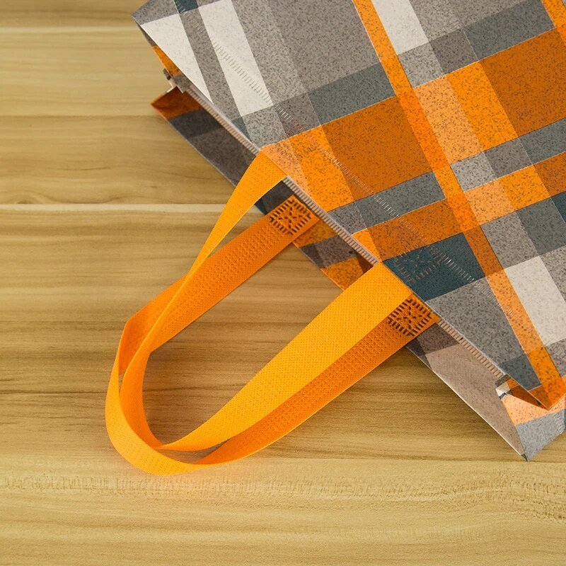 Atkārtoti lietojami dzelteni rūtaini iepirkumu maisiņi Neausta ekoloģiska rokassomiņa Sieviešu salokāma liela ietilpība ceļojumu uzglabāšanas organizatoru somas pircējiem