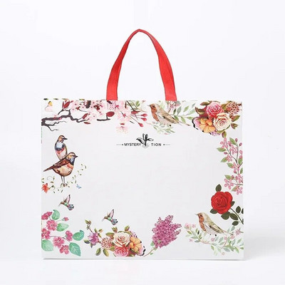 Flower Print Τσάντα για ψώνια Μη υφαντό ύφασμα Οικολογική τσάντα ταξιδιού σε πακέτο αποθήκευσης Πτυσσόμενη τσάντα επαναχρησιμοποιήσιμη τσάντα αγορών