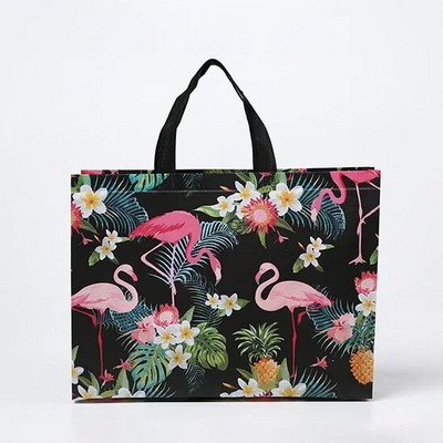 Flower Print Τσάντα για ψώνια Μη υφαντό ύφασμα Οικολογική τσάντα ταξιδιού σε πακέτο αποθήκευσης Πτυσσόμενη τσάντα επαναχρησιμοποιήσιμη τσάντα αγορών