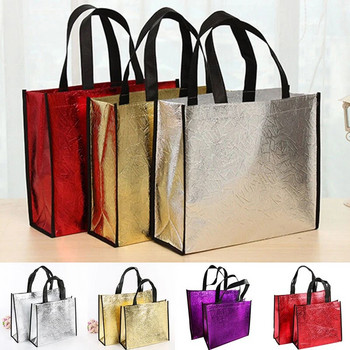 Модна водоустойчива лазерна пазарска чанта Сгъваема еко чанта Пазарска чанта с голям капацитет за многократна употреба Чанта от нетъкан текстил Дамска чанта