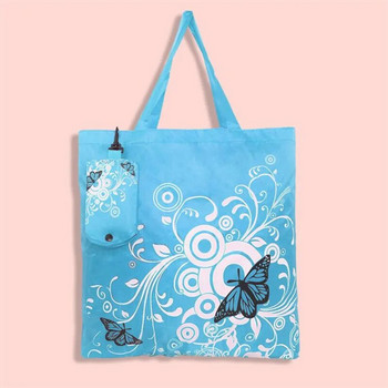 Πτυσσόμενη γυναικεία τσάντα αγορών ανδρών Casual Eco επαναχρησιμοποιήσιμη θήκη λουλουδιών πεταλούδα παντοπωλείο Τσάντες ώμου Ταξιδιωτική τσάντα τσάντες αγοραστών