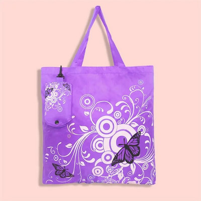 Πτυσσόμενη γυναικεία τσάντα αγορών ανδρών Casual Eco επαναχρησιμοποιήσιμη θήκη λουλουδιών πεταλούδα παντοπωλείο Τσάντες ώμου Ταξιδιωτική τσάντα τσάντες αγοραστών