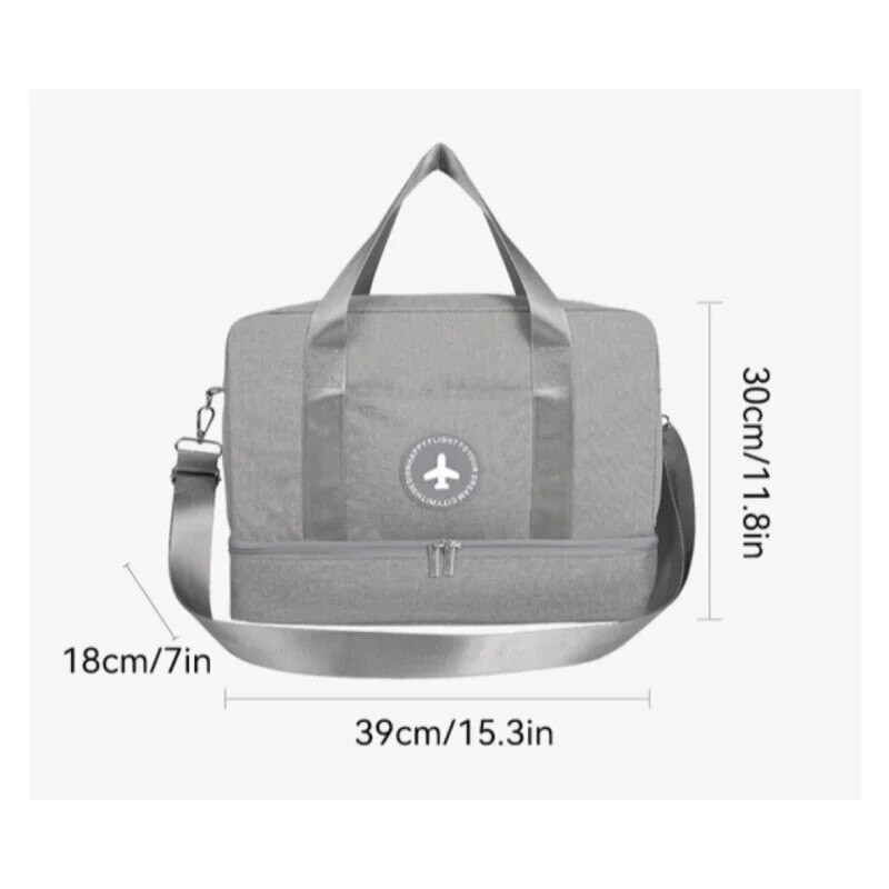 Jauna ūdensizturīga pārnēsājama sausā slapja atdalīšana peldēšanai pludmalē, liela ietilpība apģērbu uzglabāšanai sporta fitnesa soma