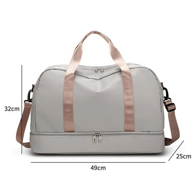 TINYAT lielas ceļojumu somas sievietēm Rokassoma Neilona Bagāžas somas Crossbody Bag Vīriešu ceļojumu soma Ikdienas sieviešu modes sporta soma