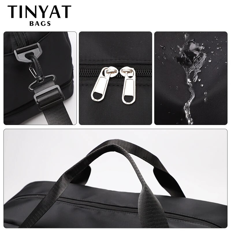 TINYAT lielas ceļojumu somas sievietēm Rokassoma Neilona Bagāžas somas Crossbody Bag Vīriešu ceļojumu soma Ikdienas sieviešu modes sporta soma