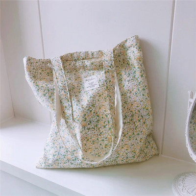 Sieviešu iepirkšanās plecu soma pārtikas precēm Liela ziedu sieviešu atkārtoti lietojama salokāma pircēja grāmatu soma rokassomiņa dāmām meitenēm