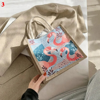 Geantă de mână în stil japonez pentru Crăciun, ocazional, geantă cadou din pânză, geantă pentru cumpărături, cu imprimeu flori, femei, fete, portabilă