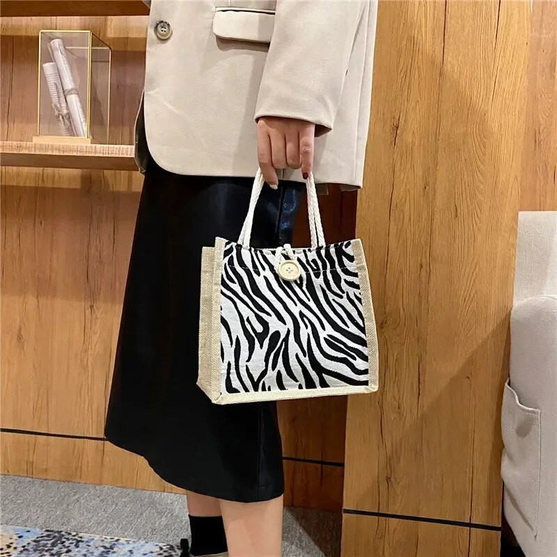 Ins torbe za ručak za žene Houndstooth Mala torba za ručak Torba za pohranu hrane Funkcionalna prijenosna torba za piknik na otvorenom Lonchera