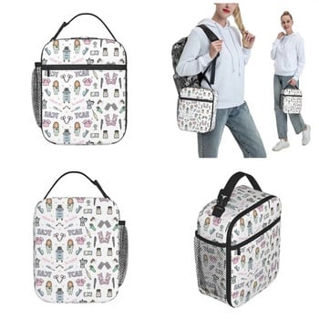 Γελοιογραφία Ladies Nurse Doctor Lunch Boxes Cute Enfermera En Apuros Lunch Bags for Nurse Insolated Container Food