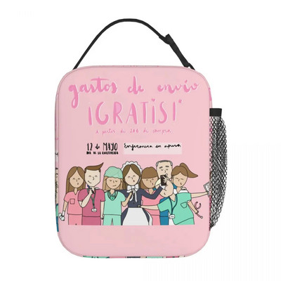 Γελοιογραφία Ladies Nurse Doctor Lunch Boxes Cute Enfermera En Apuros Lunch Bags for Nurse Insolated Container Food