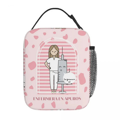 Γελοιογραφία Ladies Nurse Doctor Lunch Boxes Cute Enfermera En Apuros Lunch Bags for Nurse Insolated Container Food