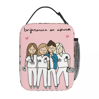 Γελοιογραφία Ladies Nurse Doctor Lunch Boxes Cute Enfermera En Apuros Lunch Bags for Nurse Insolated Container Food