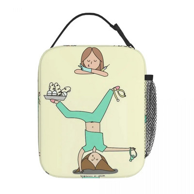 Γελοιογραφία Ladies Nurse Doctor Lunch Boxes Cute Enfermera En Apuros Lunch Bags for Nurse Insolated Container Food