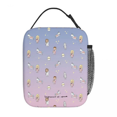 Γελοιογραφία Ladies Nurse Doctor Lunch Boxes Cute Enfermera En Apuros Lunch Bags for Nurse Insolated Container Food