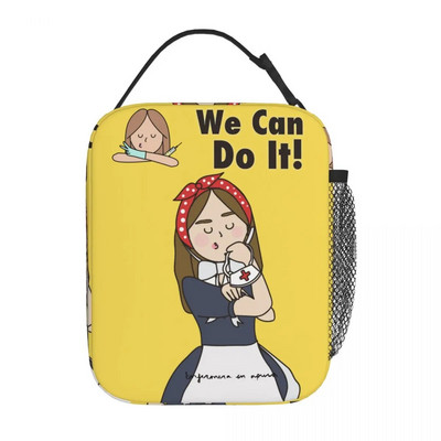Γελοιογραφία Ladies Nurse Doctor Lunch Boxes Cute Enfermera En Apuros Lunch Bags for Nurse Insolated Container Food