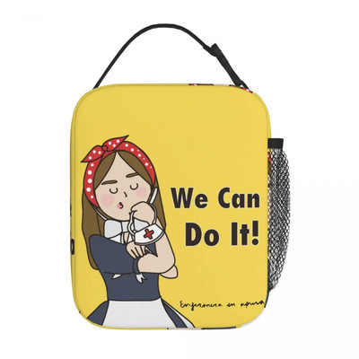 Γελοιογραφία Ladies Nurse Doctor Lunch Boxes Cute Enfermera En Apuros Lunch Bags for Nurse Insolated Container Food