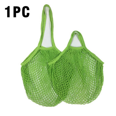 Var mazgāt kokvilnas sieta virvi organisko tote īss tote network soma Pārnēsājami atkārtoti pārtikas preču maisiņi augļu un dārzeņu maisiņi