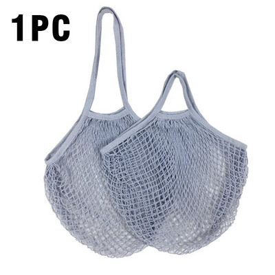 Var mazgāt kokvilnas sieta virvi organisko tote īss tote network soma Pārnēsājami atkārtoti pārtikas preču maisiņi augļu un dārzeņu maisiņi