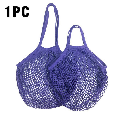 Var mazgāt kokvilnas sieta virvi organisko tote īss tote network soma Pārnēsājami atkārtoti pārtikas preču maisiņi augļu un dārzeņu maisiņi