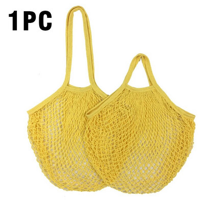 Var mazgāt kokvilnas sieta virvi organisko tote īss tote network soma Pārnēsājami atkārtoti pārtikas preču maisiņi augļu un dārzeņu maisiņi