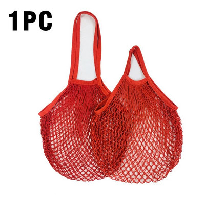 Var mazgāt kokvilnas sieta virvi organisko tote īss tote network soma Pārnēsājami atkārtoti pārtikas preču maisiņi augļu un dārzeņu maisiņi