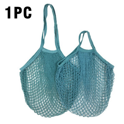 Var mazgāt kokvilnas sieta virvi organisko tote īss tote network soma Pārnēsājami atkārtoti pārtikas preču maisiņi augļu un dārzeņu maisiņi