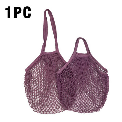 Var mazgāt kokvilnas sieta virvi organisko tote īss tote network soma Pārnēsājami atkārtoti pārtikas preču maisiņi augļu un dārzeņu maisiņi