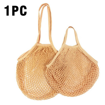 Var mazgāt kokvilnas sieta virvi organisko tote īss tote network soma Pārnēsājami atkārtoti pārtikas preču maisiņi augļu un dārzeņu maisiņi