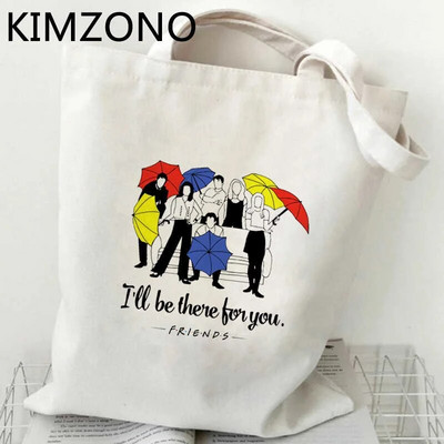Friends Tv Show iepirkumu maisiņš pircējs otrreizējās pārstrādes maisiņš atkārtoti lietojams bolsa bolso iepirkumu maisiņš bolsa compra sacola sac tissu