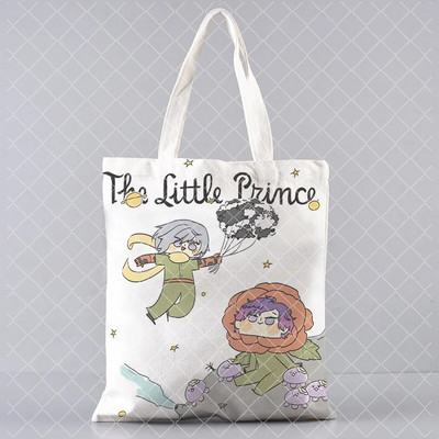 Le Petit Prince trükkimine Ostukott Naine lõuend Kandik Käsi vaba korduvkasutatav õlakott Suure mahutavusega kokkupandav käekott