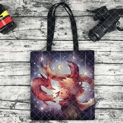 Le Petit Prince trükkimine Ostukott Naine lõuend Kandik Käsi vaba korduvkasutatav õlakott Suure mahutavusega kokkupandav käekott