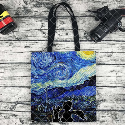 Le Petit Prince trükkimine Ostukott Naine lõuend Kandik Käsi vaba korduvkasutatav õlakott Suure mahutavusega kokkupandav käekott