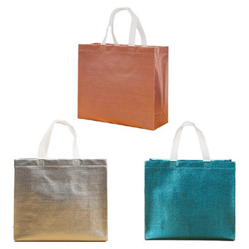 Модна лъскава лазерна сгъваема пазарска чанта Екологична торбичка сгъваема торбичка Многократна чанта за хранителни стоки Пазарски чанти с голям капацитет
