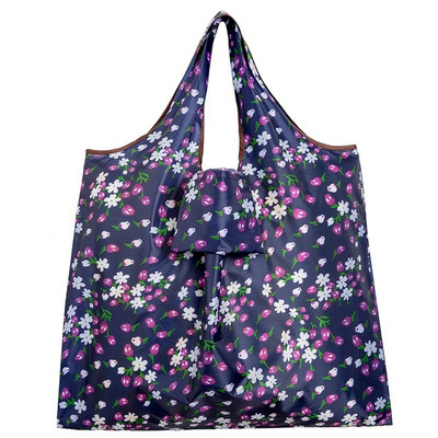 2022. gada jauns tote, salokāmas krāsas ECO atkārtoti lietojama poliestera pārnēsājama plecu rokassomiņa karikatūra zaļš saliekams maisiņš iepirkumu soma