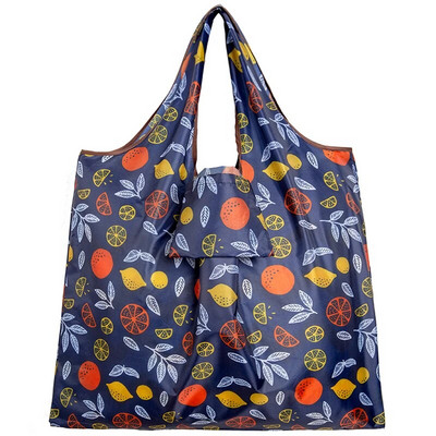 2022. gada jauns tote, salokāmas krāsas ECO atkārtoti lietojama poliestera pārnēsājama plecu rokassomiņa karikatūra zaļš saliekams maisiņš iepirkumu soma